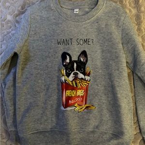 New French Bulldog French Fries Boys Girls 6 sweatshirt